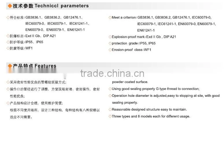 Explosion proof sealing fittings IIA IIB IIC explosion proof connector