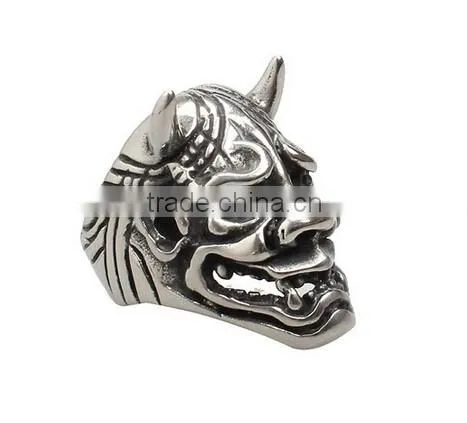 new cool punk Man's Titanium steel GENUINE Quality black skull ring size