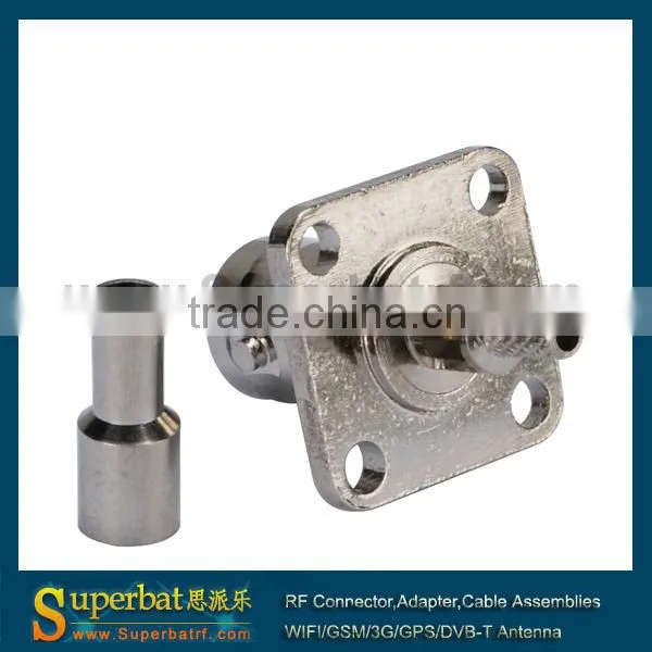 BNC Crimp Jack 4 Hole Panel Flange Mount for RG316