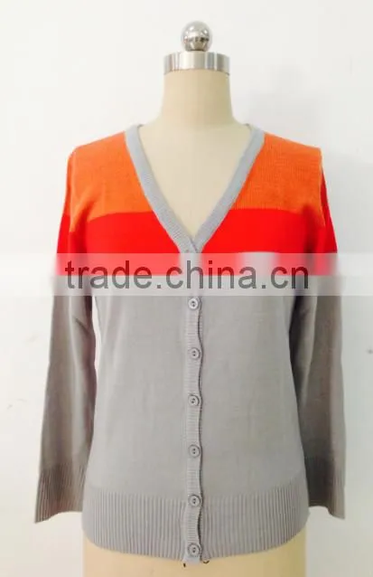 women stripe cardigan sweater