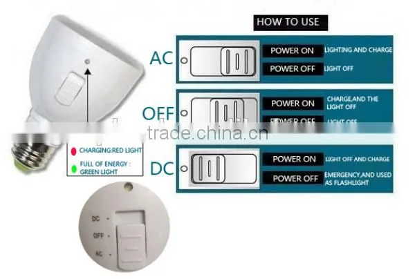 4W E27 Multifunction retractable rechargeable LED bulbs Emergency Light
