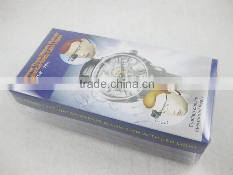 High quality Optical lens 2 LED Glasses Magnifier wholesale for repairing ,working,reading