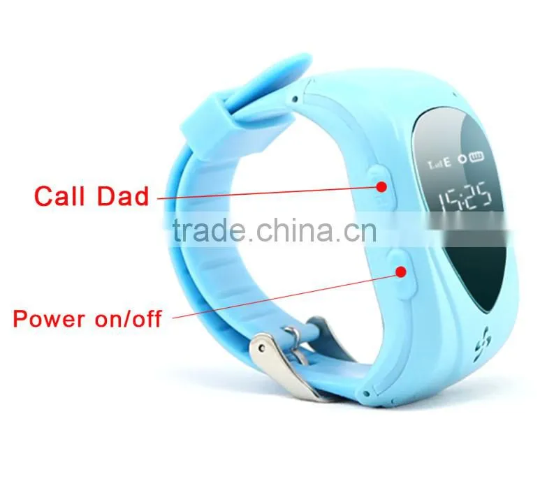 Students Wrist silicon water resistant location talking SOS panic button watch GPS Tracking kids Watch