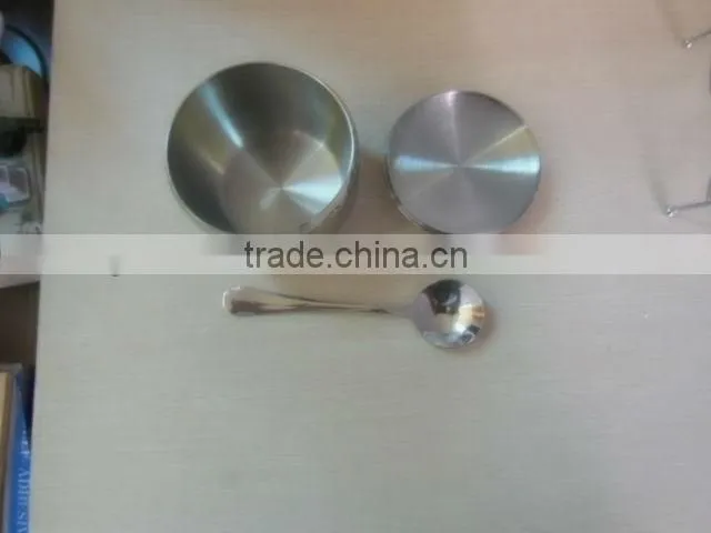 Stainless steel S/S Sugar Bowl/salt bowl/ with spoon