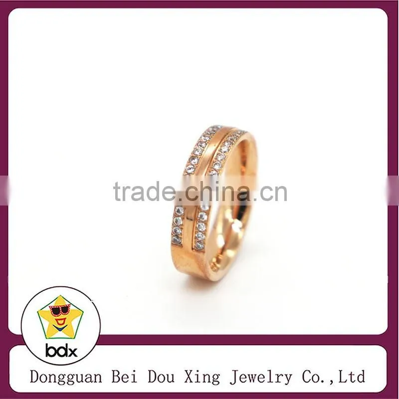 2015 Fashion Personalized crystal rhinestone Rose Gold fashion Ring for engagement bride finger rings