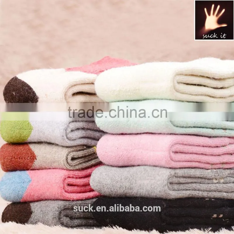 winter women thick 100% woollen socks for young girl