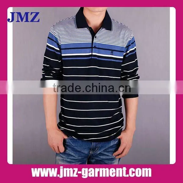 100% cotton black popular long sleeve polo shirt for men