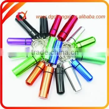 2016 Hot Sale Green Round Bottom Waterproof Pill Box With Keyrings,Earplug Storage Bottle