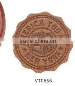 Jeans metal pu leather patch labels jeans leather patch labels