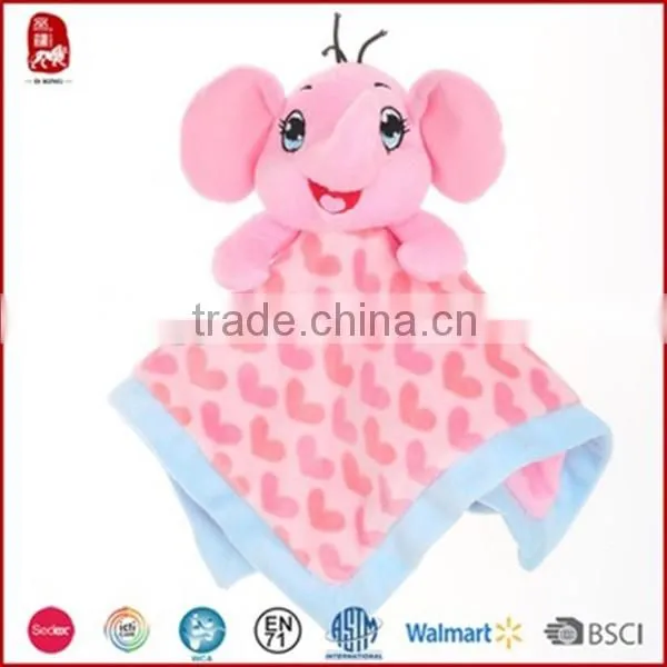 ICTI SEDEX factory top quality cute promotional baby plush comforter blanket