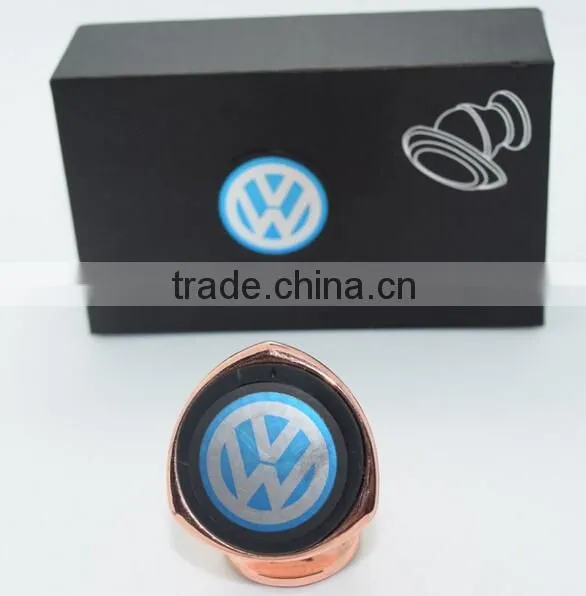 wholesale cell phone accessory aluminum magnetic car phone holder with 2 metal plate