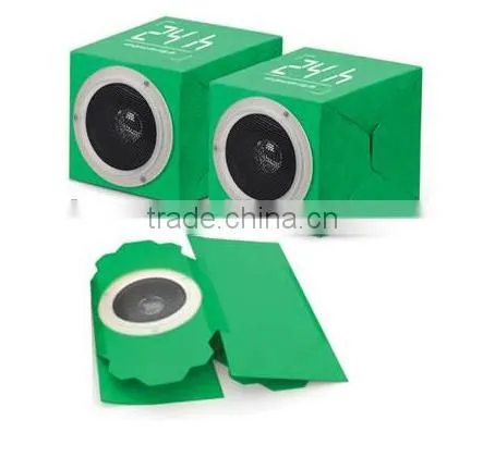 promotion square paper mini foldable cardboard speaker