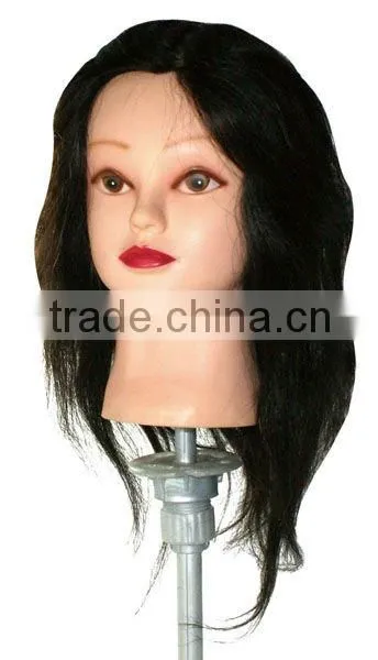 100%human hair for salon hairdressing training wig