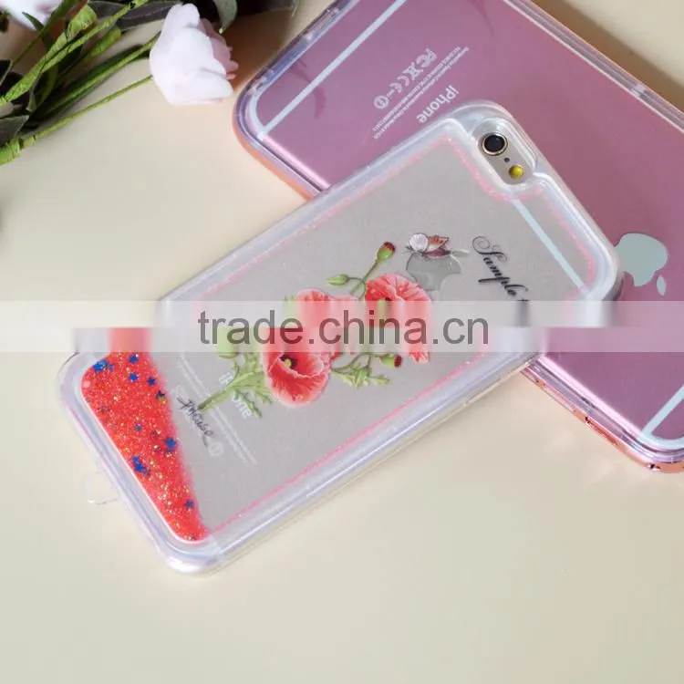 2016 hot selling liquid glitter case for iPhone6