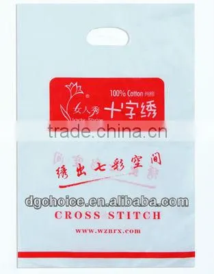 Custom made custom print punching bags die cut plastic bag with handle wholesale