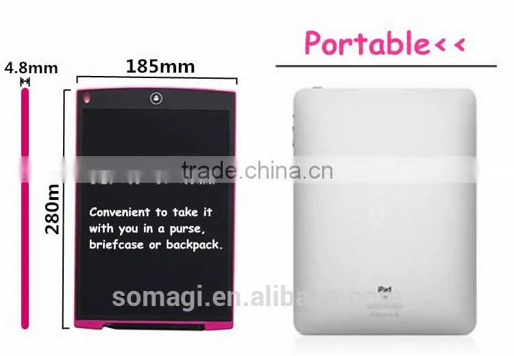 12 Inch e-Writer LCD Writing Tablet Digital Drawing Pad with Stylus-6 Colors Children Magic Drawing Board Paperless