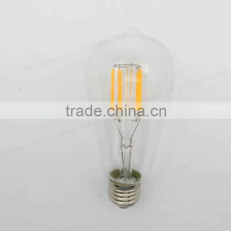 Hot Sell Vintage Clear Glass Led A19/ST58/G125/ST64 4W Led Filament Light Bulb E26 E27 B22 Led Lamp