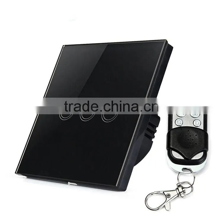 Digital Wireless Remote Control Glass Panel Touch Screen Wall Switch