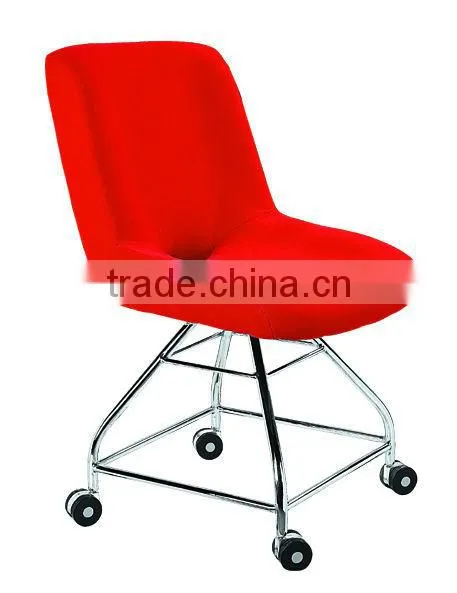 red color beauty salon chair with wheels AH-172