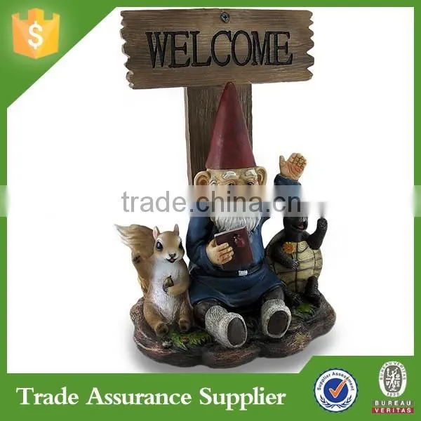 Hot Sales Custom Resin Welcome Gnome Figurine Garden Decoration