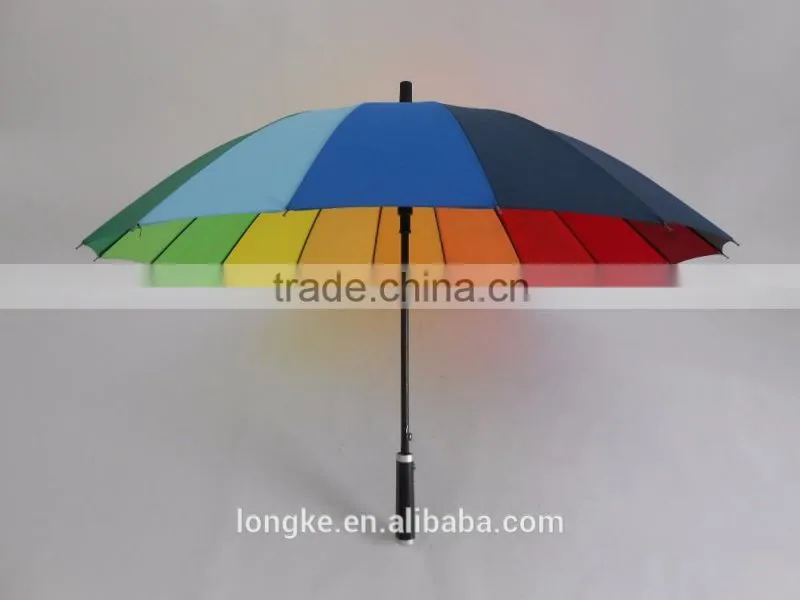 16 colors rainbow golf umbrella