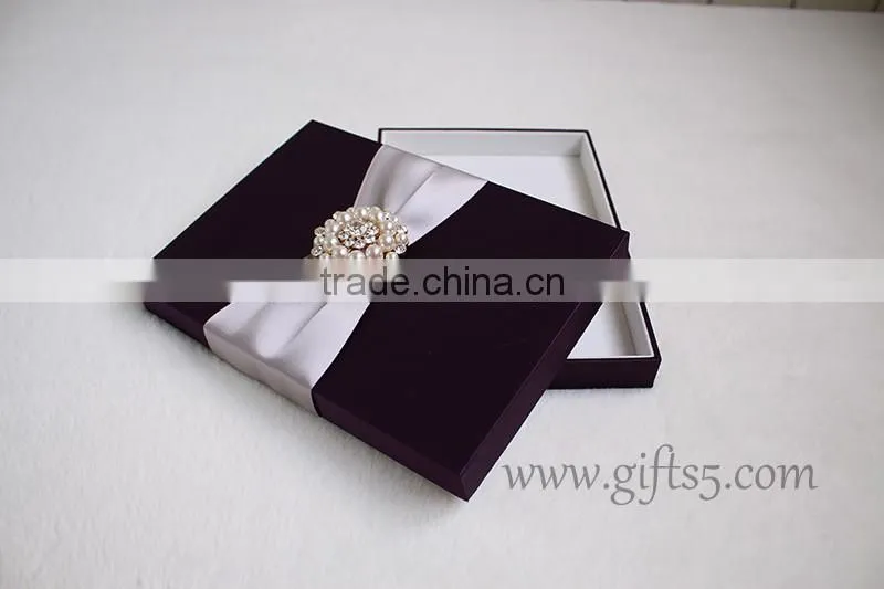 High quality elegant Custom Handmade wedding invitation gift boxes