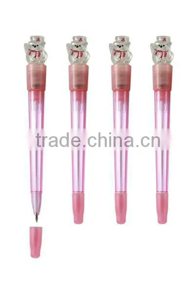 Novelty light plastic ball pen snowman shape