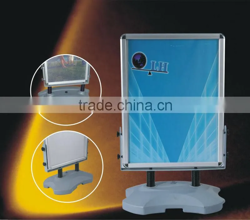 outdoor poster board with base filled water