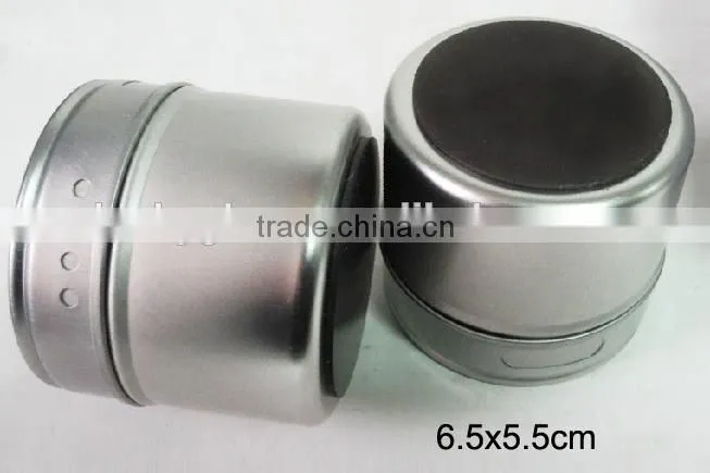 tin spice shaker jars with magnetic on the bottom