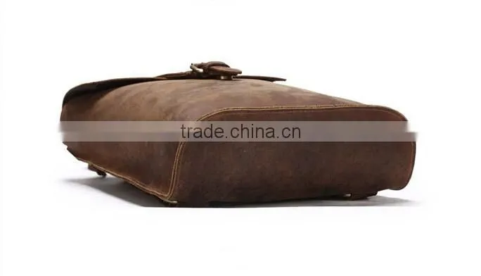 Manufacturer Wholesale Genuine cowhide leather school backpack bag
