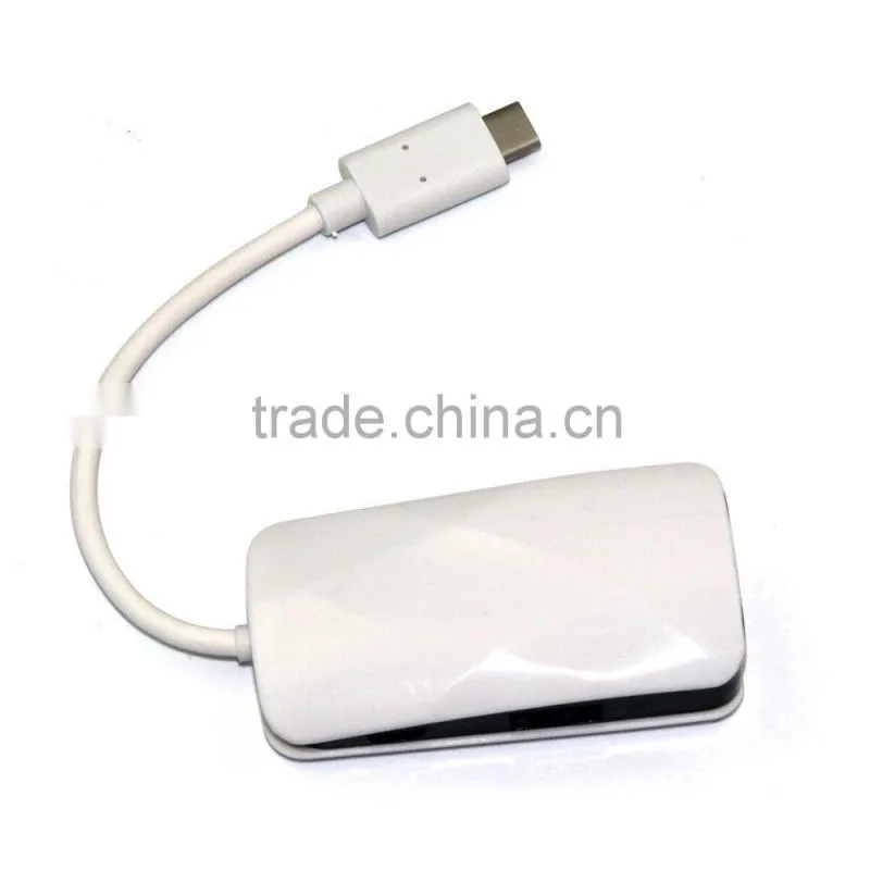 Hot sales!New usb to 2 port usb hub+ 1 port 10/100/1000Mbps RJ45 Gigabit Ethernet Lan Adapter + usb 3.1 type c hub