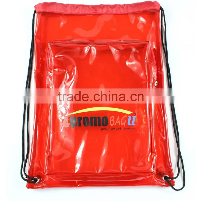 Double pockets PVC & EVA drawstring bag
