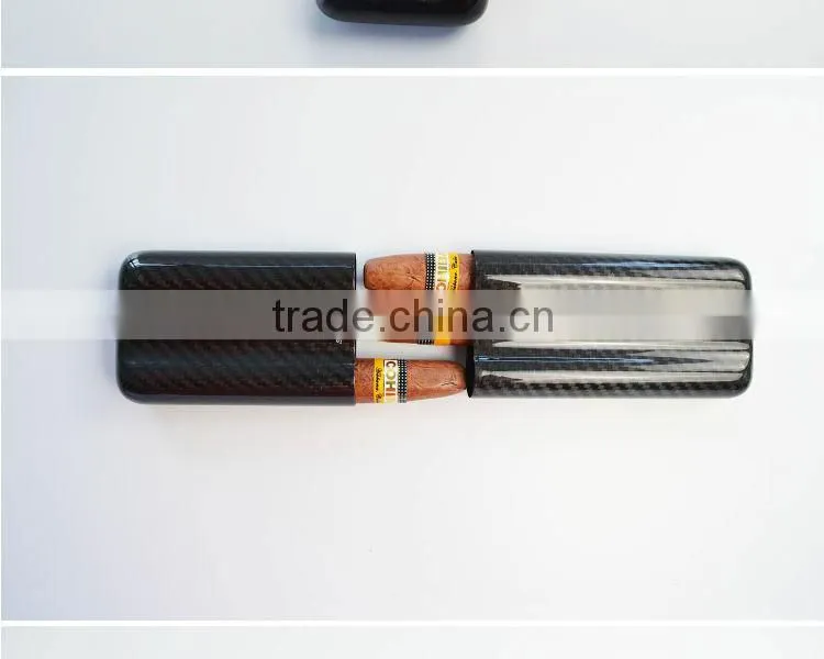 3K twill Carbon Fiber Cigar Case Holder 3 Tube Portable High-end Humidor Gloss Finish Travel Cigar holde