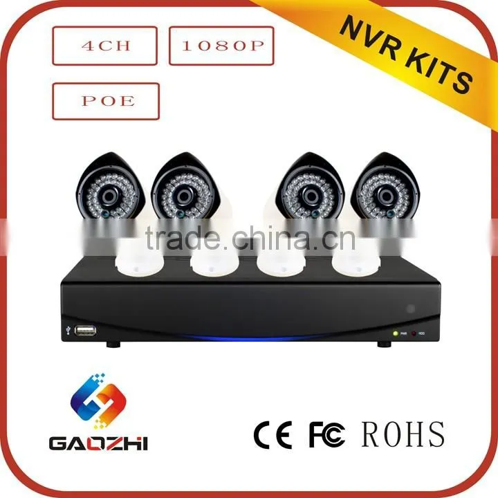 1080P HD 4CH poe nvr kit surveillance ip camera system outdoor ip camera kit