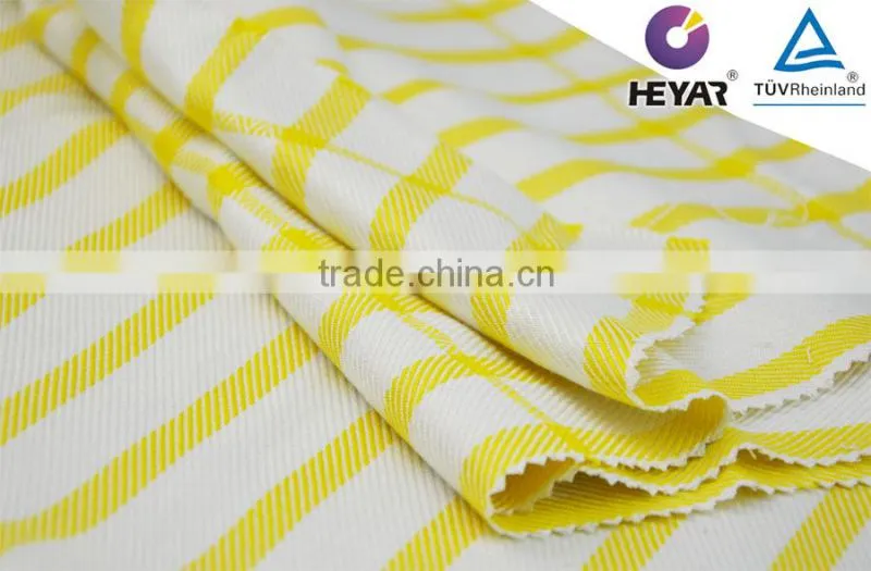 Bright Yellow and White Stripes Organic Fiber Bamboo Fabric