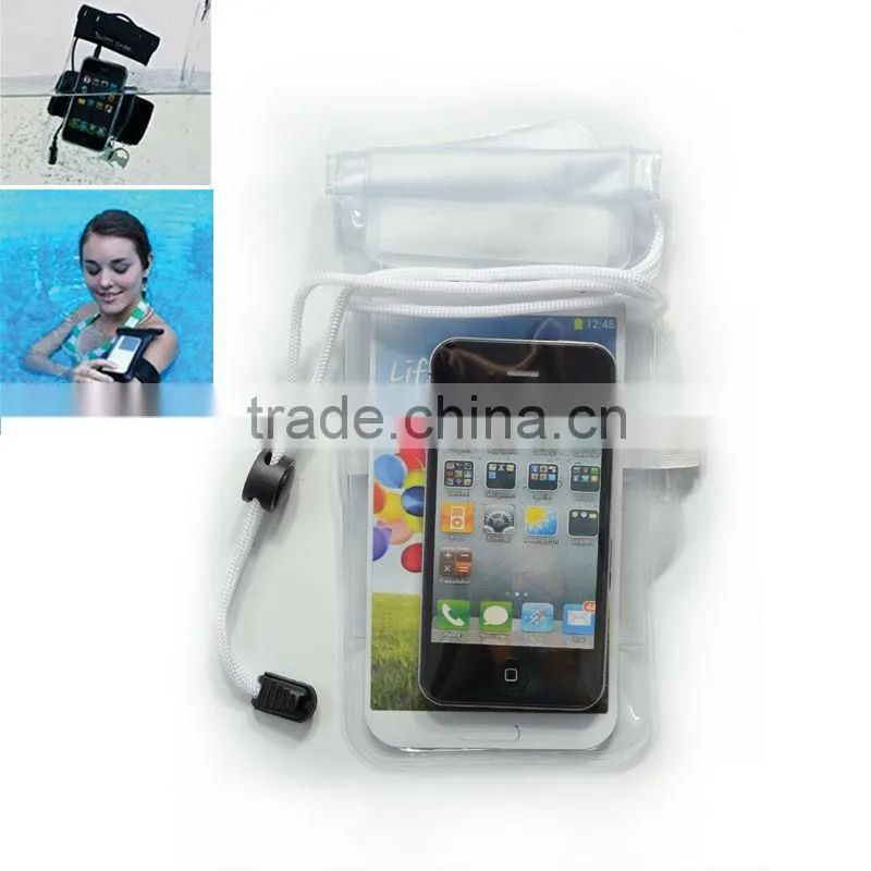 Guangdong custom fashion pink and black Smart pvc waterproof bag for mobile phone with arm belt