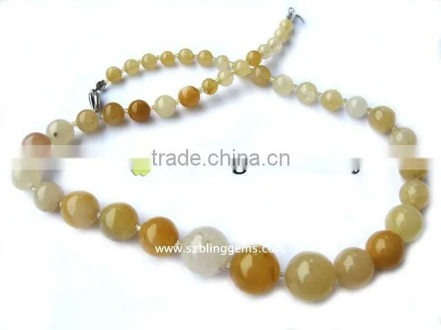 Cheap women's jewerly yellow jasper stone necklace