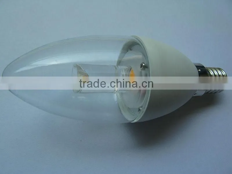 3W 5W 200-400lm E12 E26 COB CE RoHS UL led candles with flickering candle flame