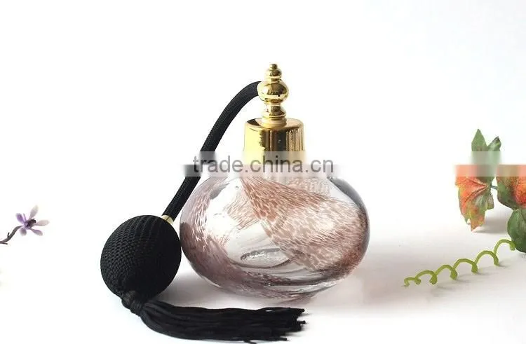 2016 Factory Wholesale High Grade Hand Blown Air Bag Pump Perfume Glass Bottle 80ml