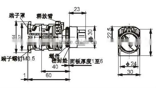 30mm rotary switch,2 position or 3 position selector switch AR22PR