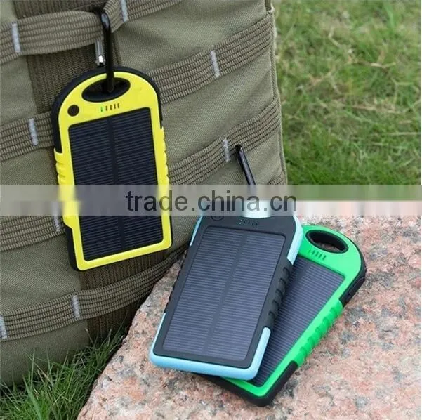 China hot sell product waterproof mobile phone solar power bank charger 8000mah