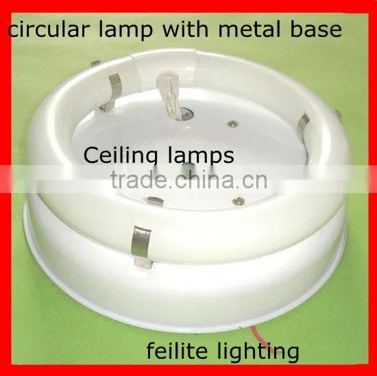 Circular lamp with ceiling metal base