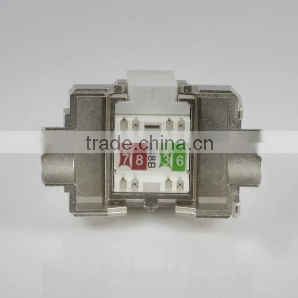 Network Solution Cat 6A UL 180Degree Shielded RJ45 Modular Keystone Jack