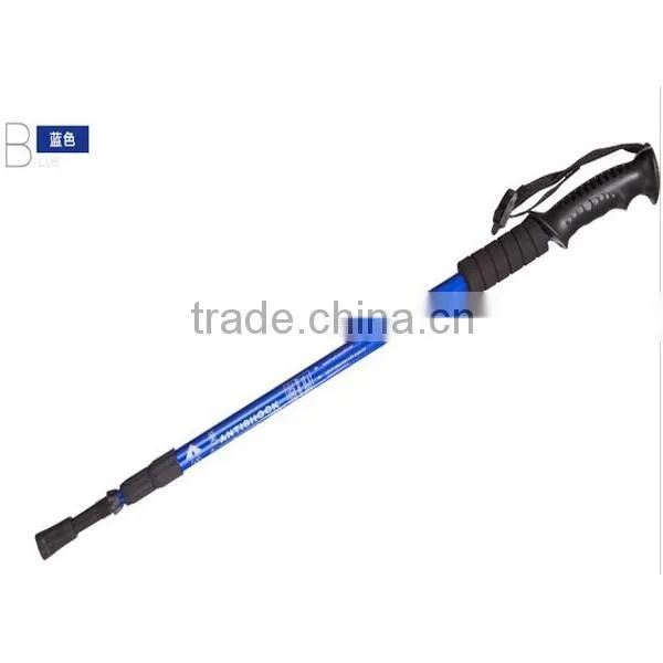 New product 3 sections Straight shank alpenstock hiking walking sticks