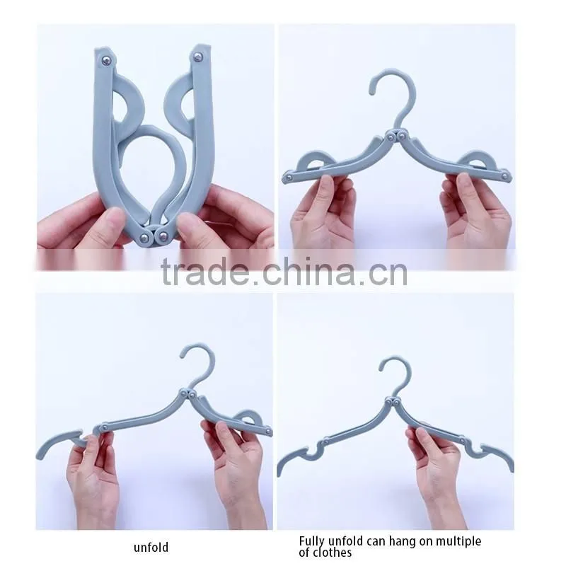 Travel Cloth Hanger Folding Magic Outdoor Travelling Hanger Plastic Clothese Dryer Pants Hanger Trousers Hanger