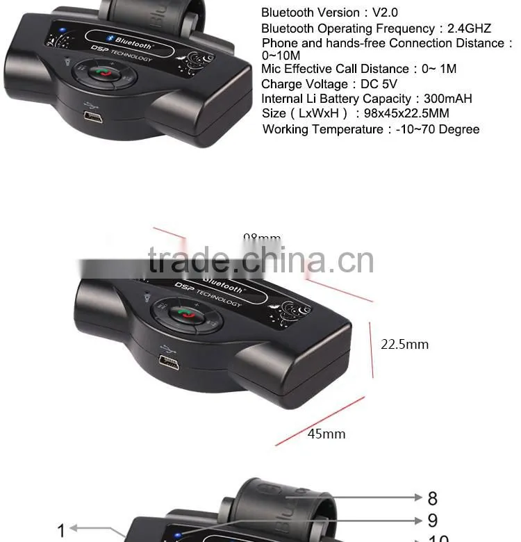 In-car Wireless FM Transmitter Car Charger MP3 Player Bluetooth Hand-Free For Steer Wheel
