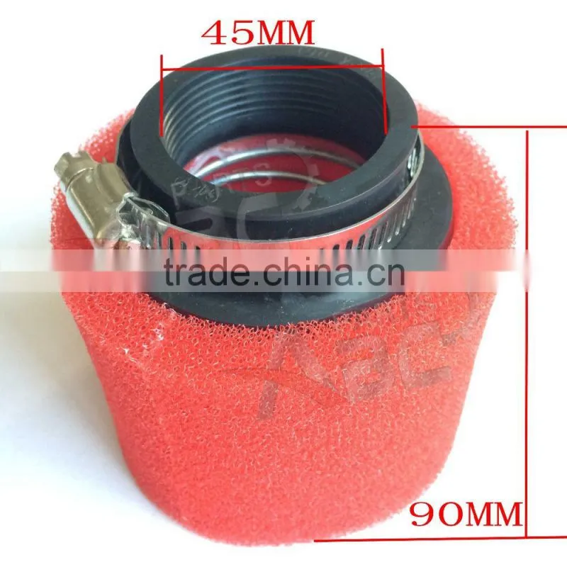 45mm Air Filter Dual Layer Sponge Foam Cleaner Dirt Pit Bike ATV CRF KLX Red