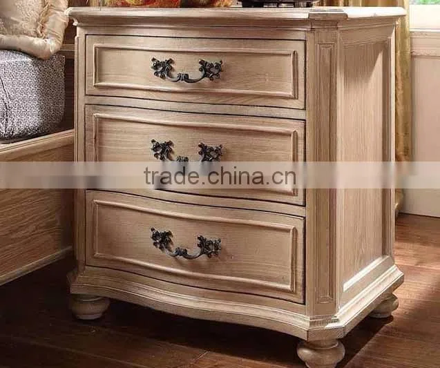 New design original wood color solid wood hand carved double bed