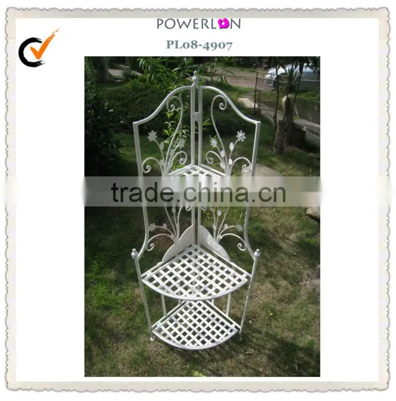 High Quality Antique Vintage Decorative Metal Garden Outdoor 4 Tiers Flower Shelf