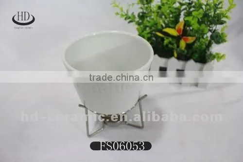 porcelain candle fondue set